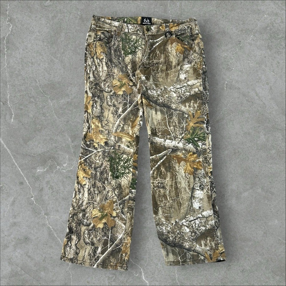 Realtree Pants Mens 38x32 Green Camouflage Hunting Baggy Skater 90s Outdoor VTG